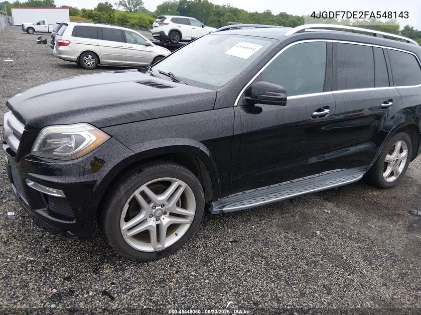 2015 Mercedes-Benz Gl 550 4Matic VIN: 4JGDF7DE2FA548143 Lot: 45448050