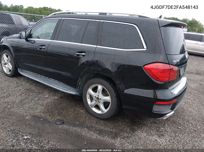 2015 Mercedes-Benz Gl 550 4Matic VIN: 4JGDF7DE2FA548143 Lot: 45448050