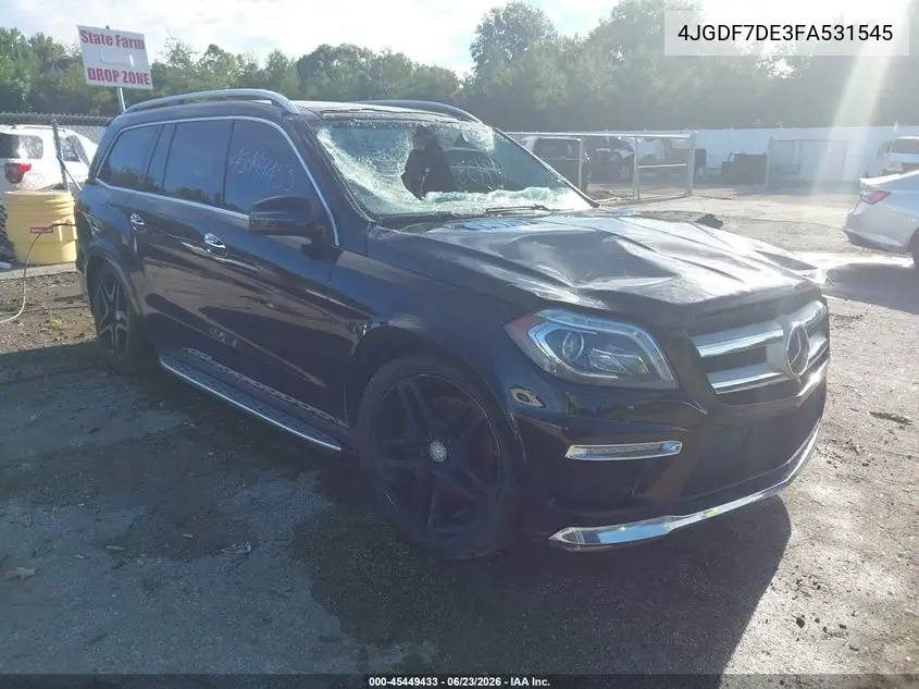 2015 Mercedes-Benz Gl 550 4Matic VIN: 4JGDF7DE3FA531545 Lot: 45449433