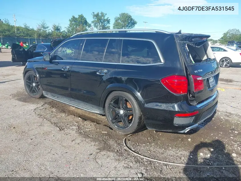 2015 Mercedes-Benz Gl 550 4Matic VIN: 4JGDF7DE3FA531545 Lot: 45449433