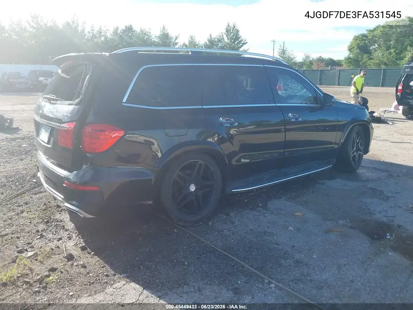 2015 Mercedes-Benz Gl 550 4Matic VIN: 4JGDF7DE3FA531545 Lot: 45449433