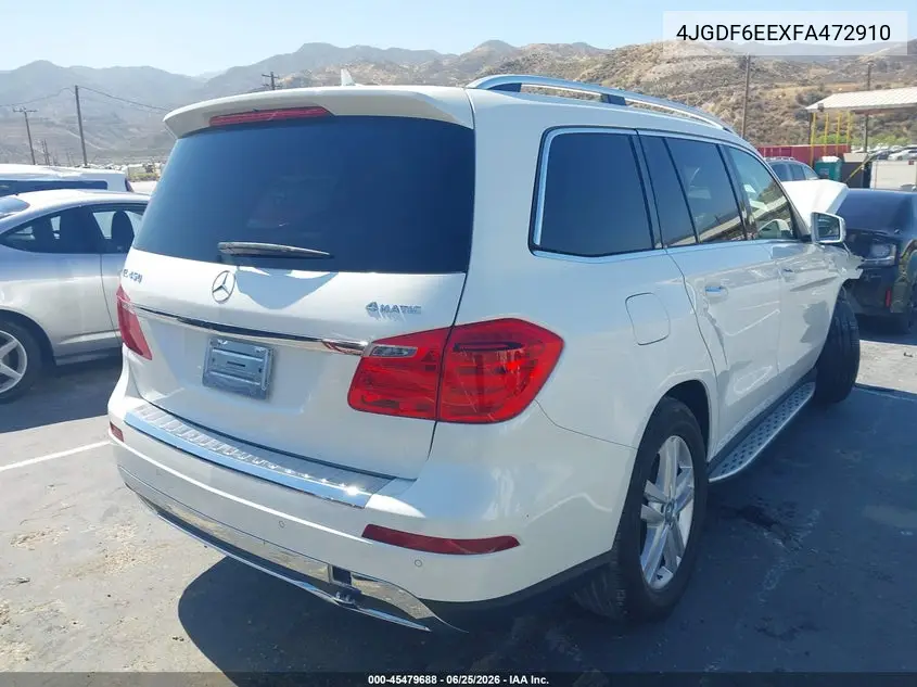 2015 Mercedes-Benz Gl 450 4Matic VIN: 4JGDF6EEXFA472910 Lot: 45479688
