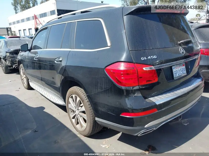 2015 Mercedes-Benz Gl 450 4Matic VIN: 4JGDF6EE7FA443882 Lot: 45543081