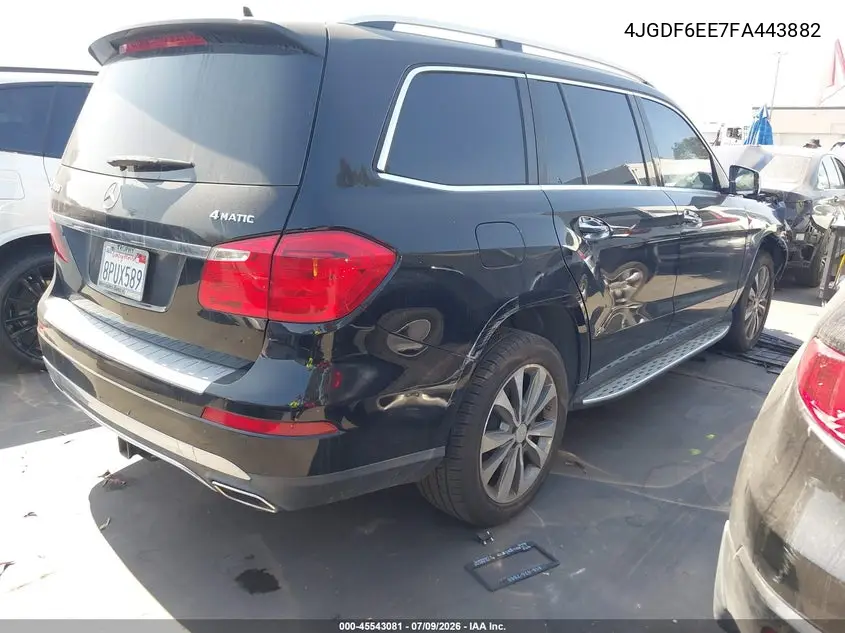 2015 Mercedes-Benz Gl 450 4Matic VIN: 4JGDF6EE7FA443882 Lot: 45543081