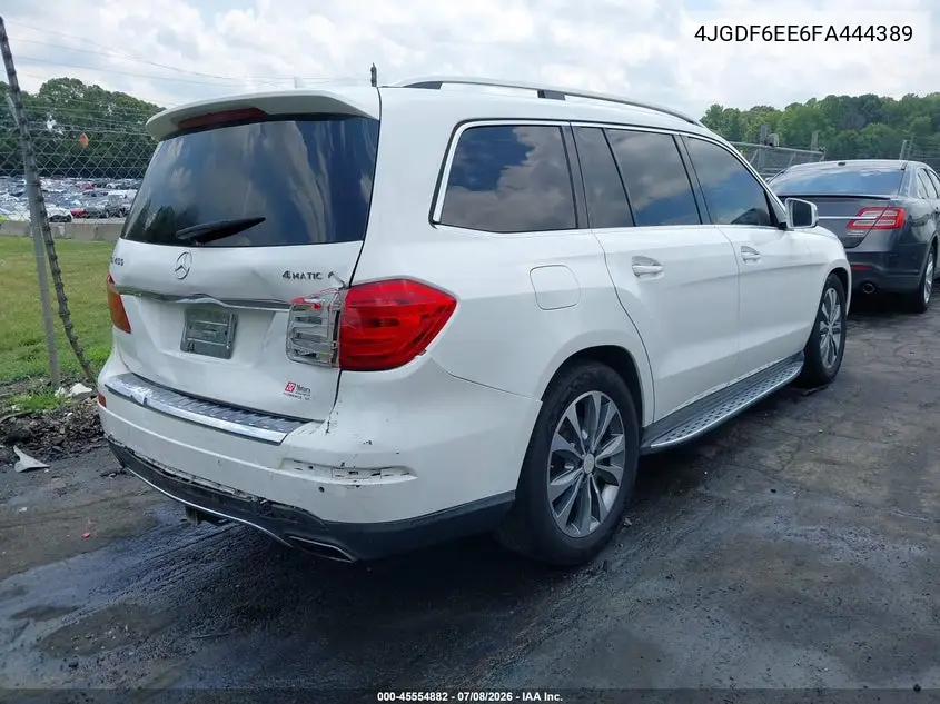 2015 Mercedes-Benz Gl 450 4Matic VIN: 4JGDF6EE6FA444389 Lot: 45554882