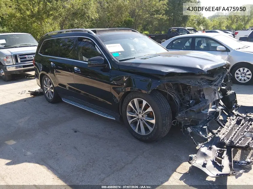 2015 Mercedes-Benz Gl 450 4Matic VIN: 4JGDF6EE4FA475950 Lot: 45559274