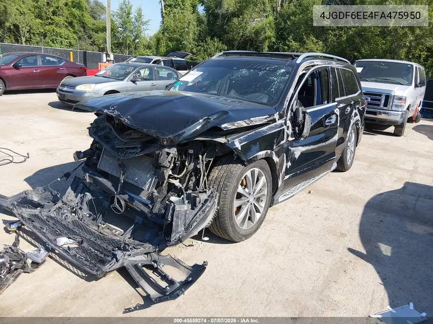 2015 Mercedes-Benz Gl 450 4Matic VIN: 4JGDF6EE4FA475950 Lot: 45559274
