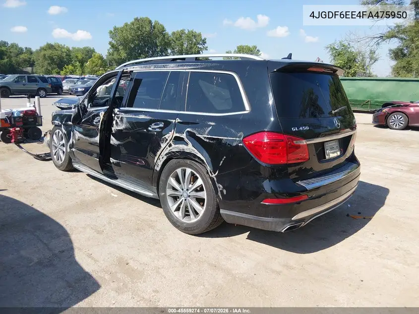 2015 Mercedes-Benz Gl 450 4Matic VIN: 4JGDF6EE4FA475950 Lot: 45559274