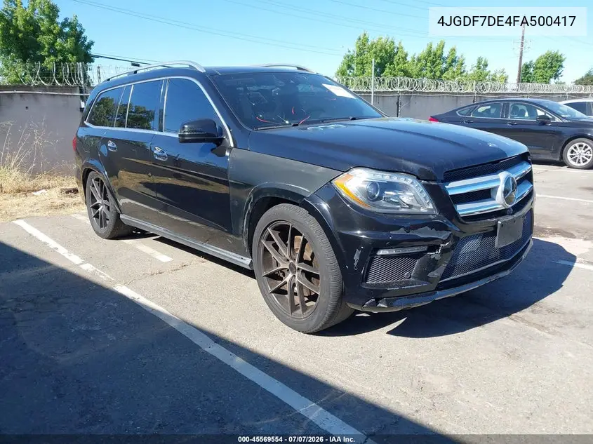 2015 Mercedes-Benz Gl 550 4Matic VIN: 4JGDF7DE4FA500417 Lot: 45569554