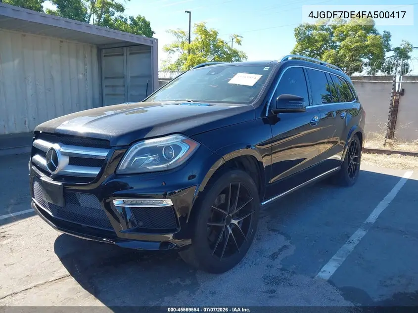 2015 Mercedes-Benz Gl 550 4Matic VIN: 4JGDF7DE4FA500417 Lot: 45569554