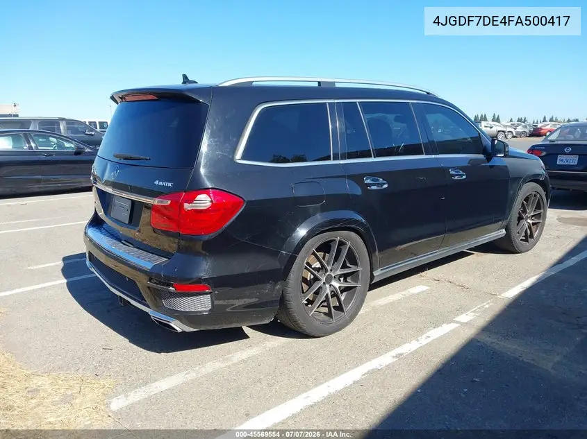 2015 Mercedes-Benz Gl 550 4Matic VIN: 4JGDF7DE4FA500417 Lot: 45569554