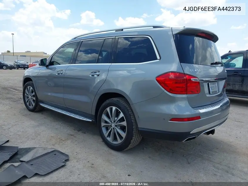 2015 Mercedes-Benz Gl 450 4Matic VIN: 4JGDF6EE3FA442373 Lot: 45619085