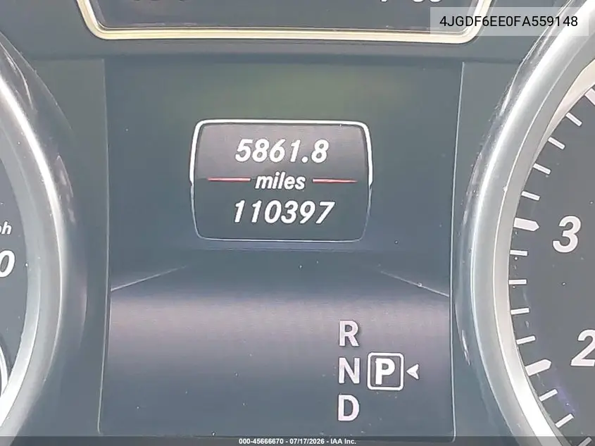 2015 Mercedes-Benz Gl 450 4Matic VIN: 4JGDF6EE0FA559148 Lot: 45666670