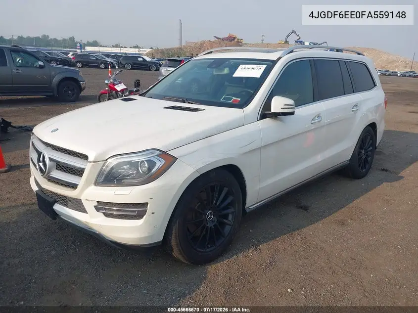 2015 Mercedes-Benz Gl 450 4Matic VIN: 4JGDF6EE0FA559148 Lot: 45666670