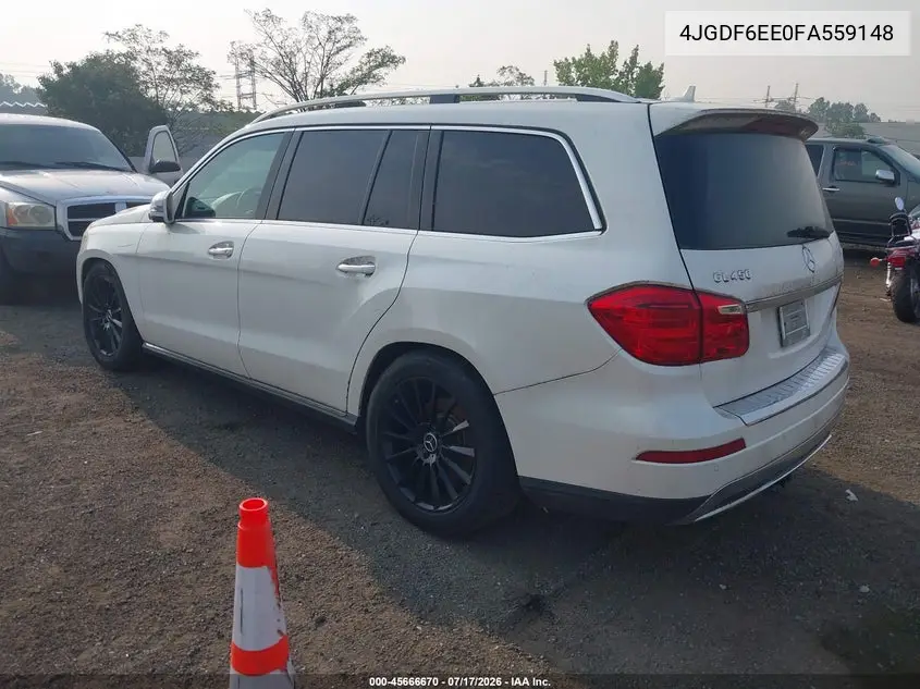 2015 Mercedes-Benz Gl 450 4Matic VIN: 4JGDF6EE0FA559148 Lot: 45666670