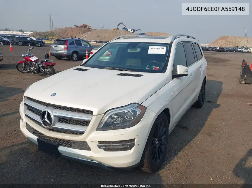 2015 Mercedes-Benz Gl 450 4Matic VIN: 4JGDF6EE0FA559148 Lot: 45666670