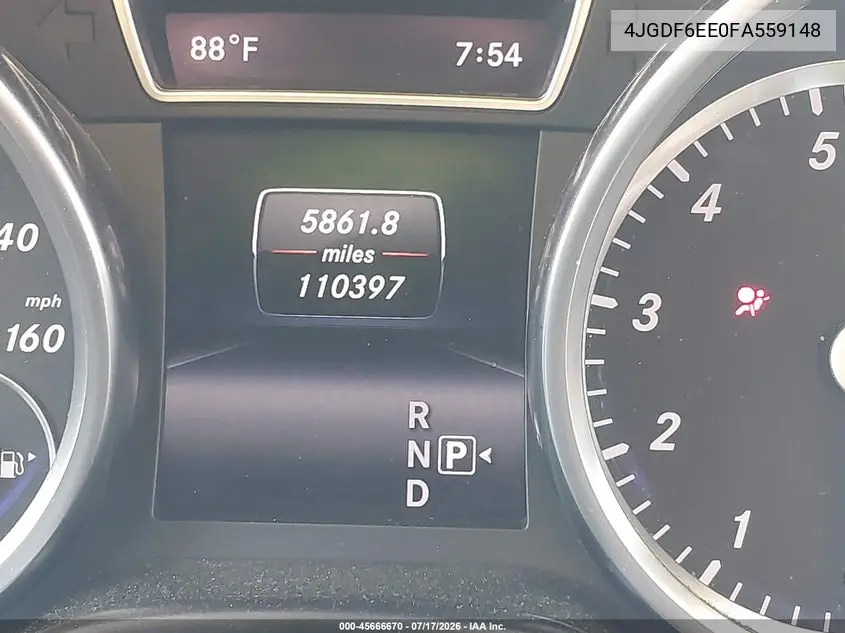 2015 Mercedes-Benz Gl 450 4Matic VIN: 4JGDF6EE0FA559148 Lot: 45666670