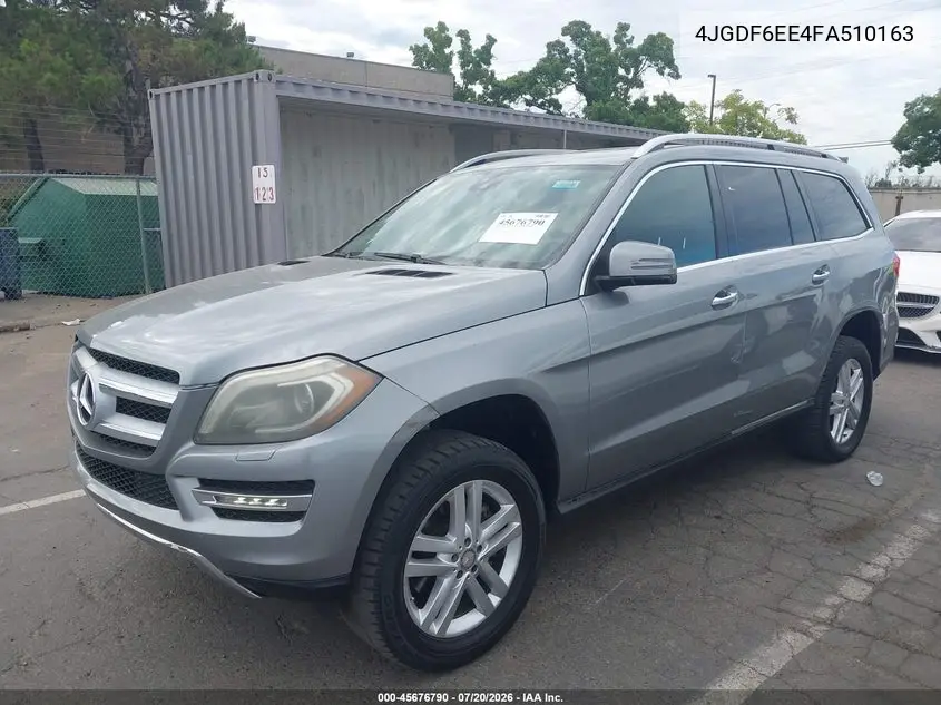 2015 Mercedes-Benz Gl 450 4Matic VIN: 4JGDF6EE4FA510163 Lot: 45676790