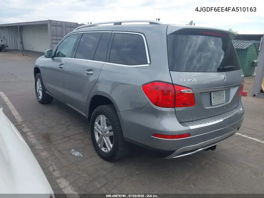 2015 Mercedes-Benz Gl 450 4Matic VIN: 4JGDF6EE4FA510163 Lot: 45676790