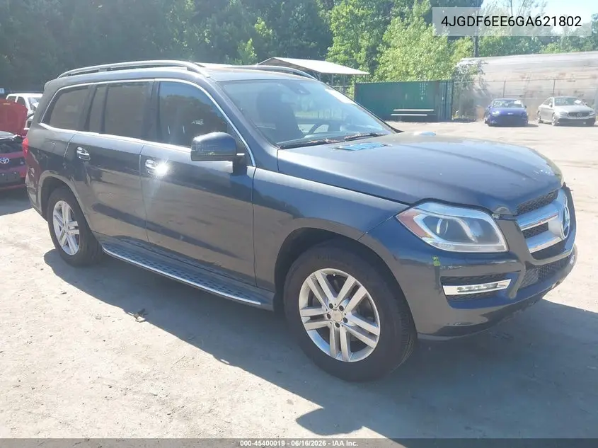 2016 Mercedes-Benz Gl 450 4Matic VIN: 4JGDF6EE6GA621802 Lot: 45400019