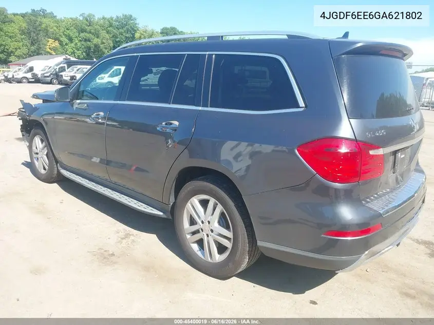 2016 Mercedes-Benz Gl 450 4Matic VIN: 4JGDF6EE6GA621802 Lot: 45400019