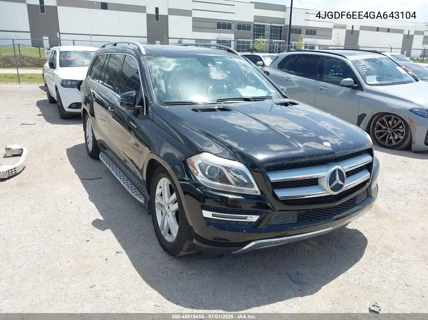 2016 Mercedes-Benz Gl 450 4Matic VIN: 4JGDF6EE4GA643104 Lot: 45519459