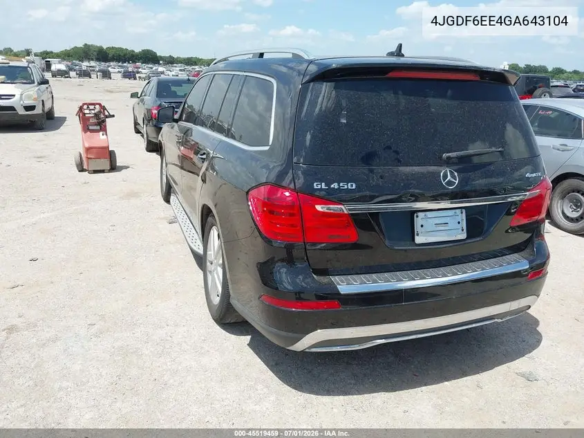 2016 Mercedes-Benz Gl 450 4Matic VIN: 4JGDF6EE4GA643104 Lot: 45519459