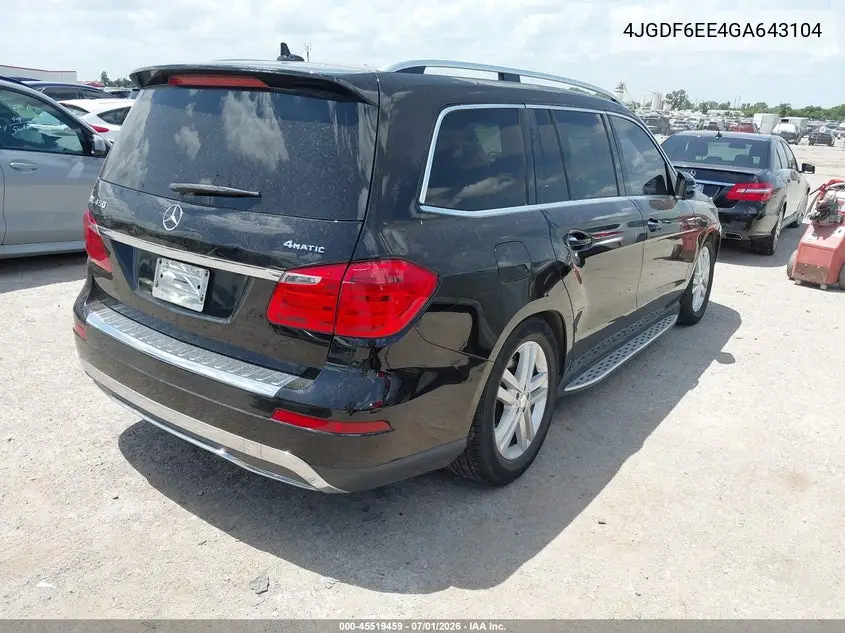 2016 Mercedes-Benz Gl 450 4Matic VIN: 4JGDF6EE4GA643104 Lot: 45519459