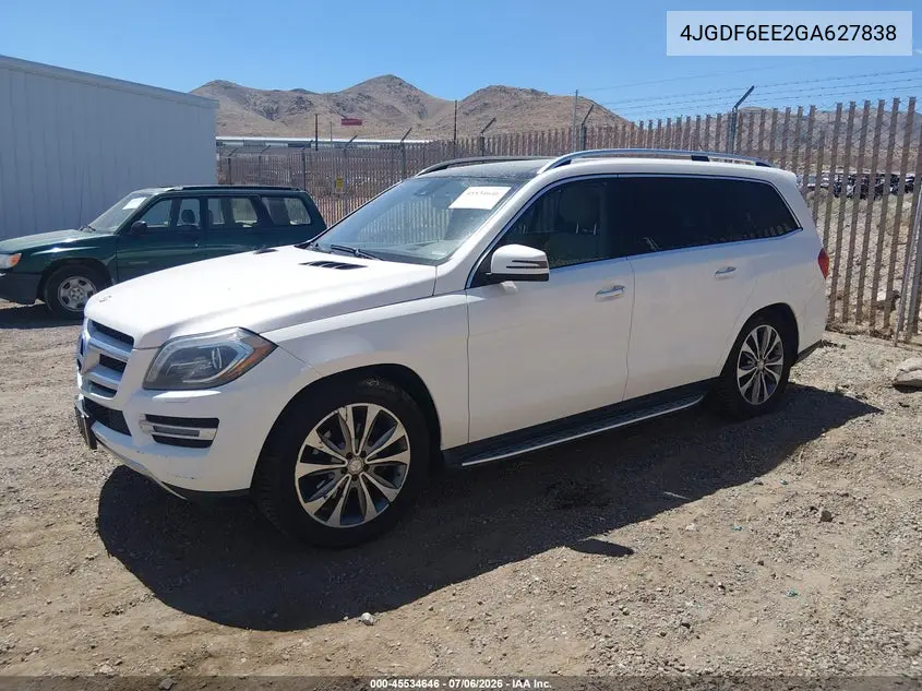2016 Mercedes-Benz Gl 450 4Matic VIN: 4JGDF6EE2GA627838 Lot: 45534646