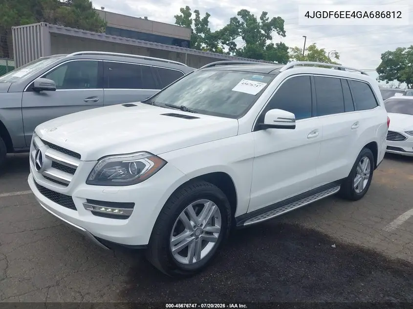 2016 Mercedes-Benz Gl 450 4Matic VIN: 4JGDF6EE4GA686812 Lot: 45676747