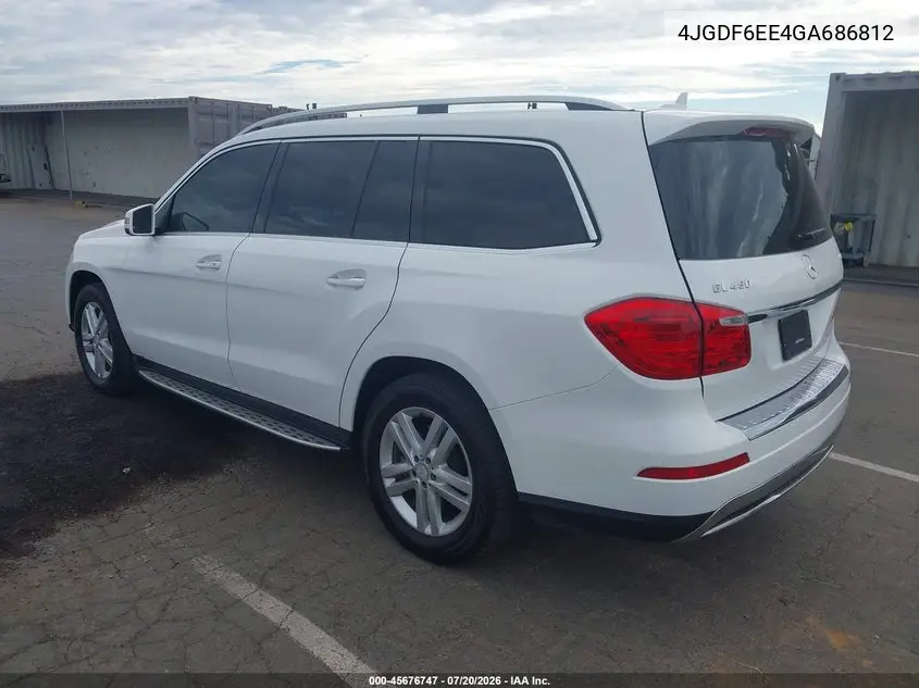 2016 Mercedes-Benz Gl 450 4Matic VIN: 4JGDF6EE4GA686812 Lot: 45676747