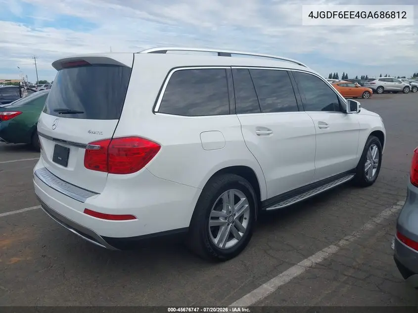 2016 Mercedes-Benz Gl 450 4Matic VIN: 4JGDF6EE4GA686812 Lot: 45676747