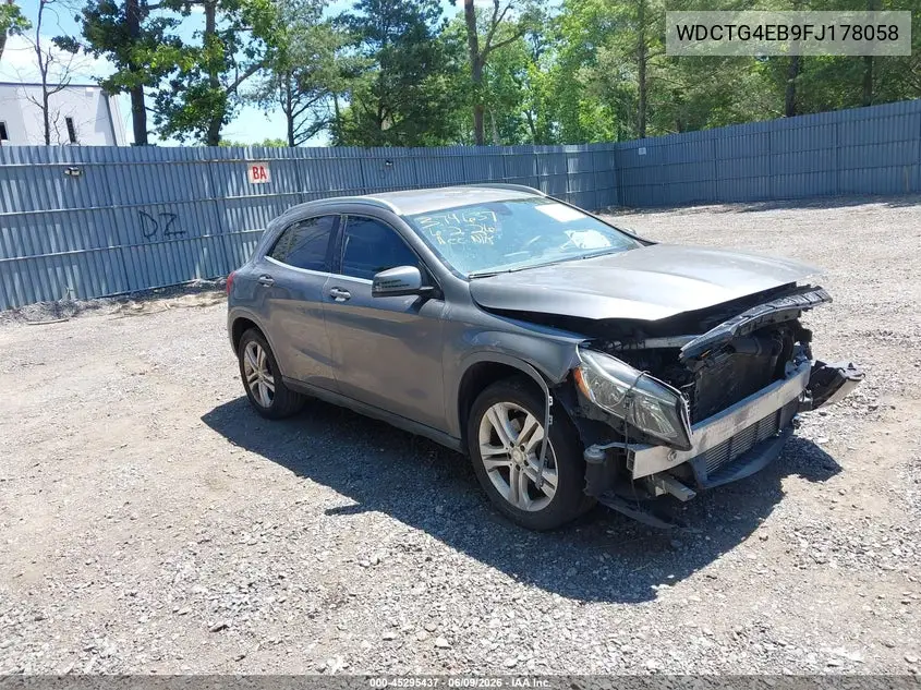 2015 Mercedes-Benz Gla 250 VIN: WDCTG4EB9FJ178058 Lot: 45295437
