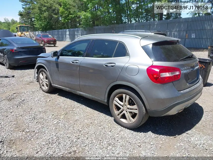 2015 Mercedes-Benz Gla 250 VIN: WDCTG4EB9FJ178058 Lot: 45295437