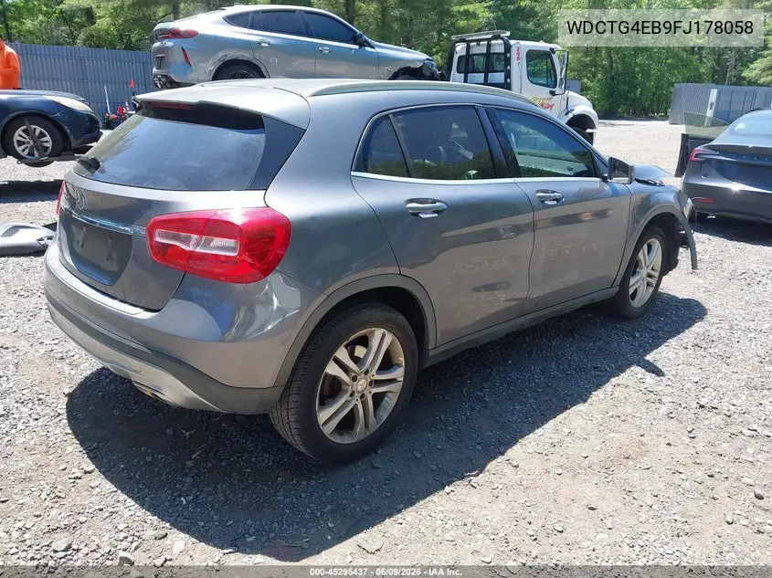 2015 Mercedes-Benz Gla 250 VIN: WDCTG4EB9FJ178058 Lot: 45295437