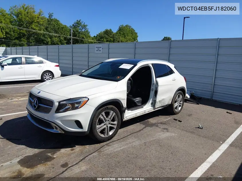 2015 Mercedes-Benz Gla 250 VIN: WDCTG4EB5FJ182060 Lot: 45357695