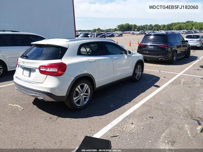 2015 Mercedes-Benz Gla 250 VIN: WDCTG4EB5FJ182060 Lot: 45357695