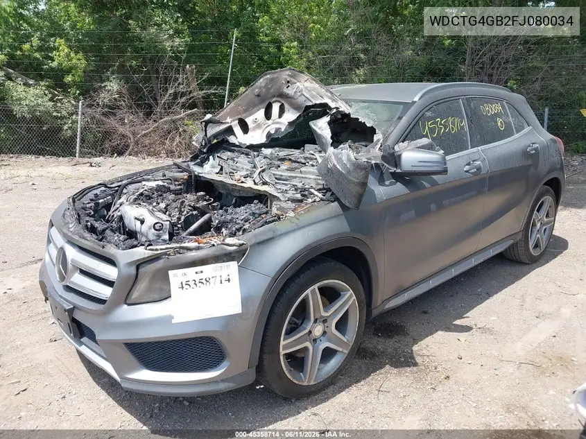 2015 Mercedes-Benz Gla 250 4Matic VIN: WDCTG4GB2FJ080034 Lot: 45358714