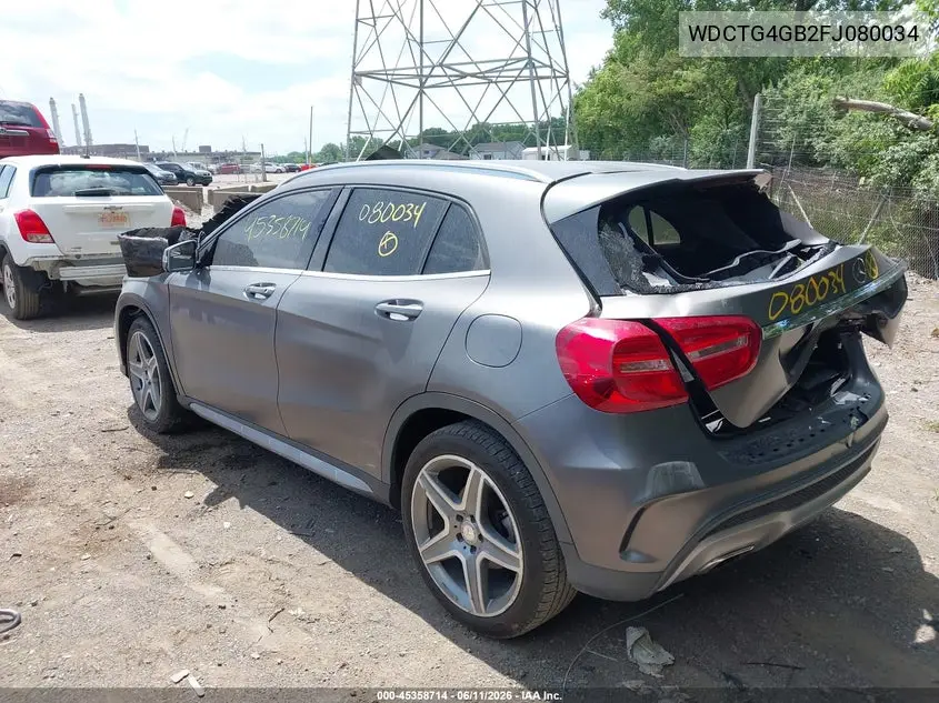 2015 Mercedes-Benz Gla 250 4Matic VIN: WDCTG4GB2FJ080034 Lot: 45358714