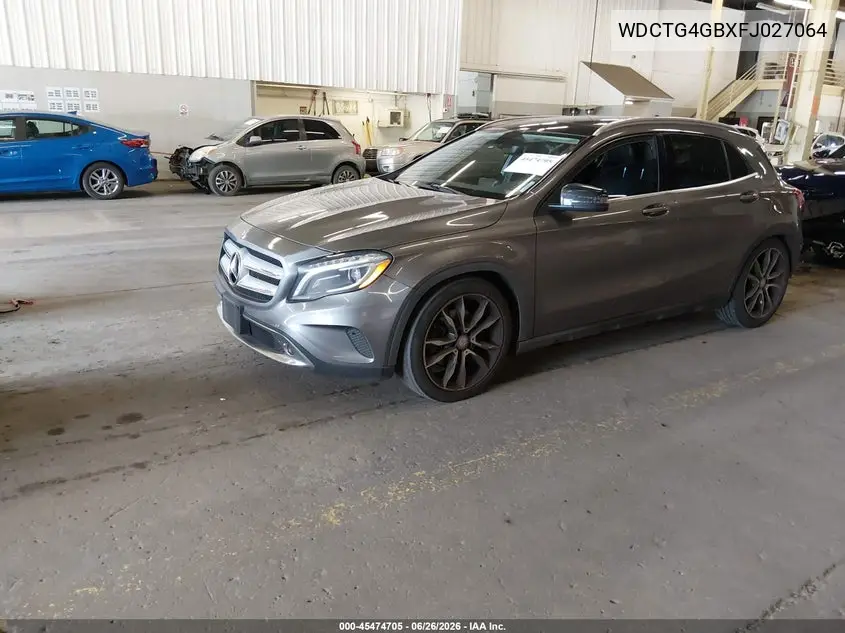 2015 Mercedes-Benz Gla 250 4Matic VIN: WDCTG4GBXFJ027064 Lot: 45474705