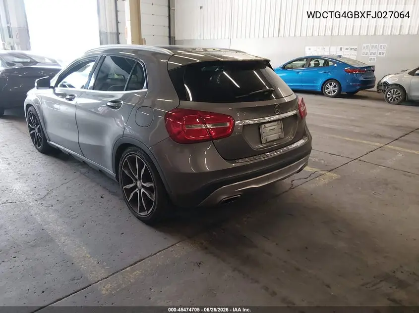 2015 Mercedes-Benz Gla 250 4Matic VIN: WDCTG4GBXFJ027064 Lot: 45474705