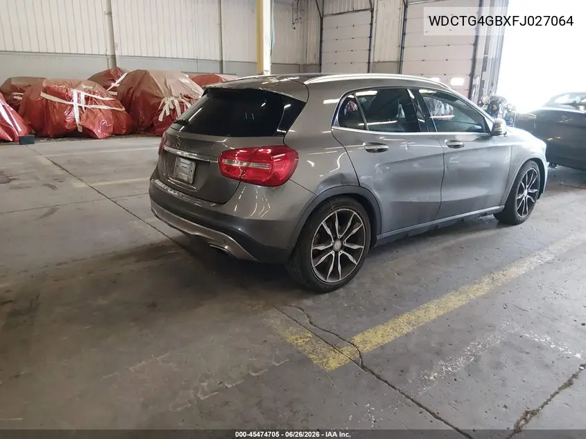 2015 Mercedes-Benz Gla 250 4Matic VIN: WDCTG4GBXFJ027064 Lot: 45474705