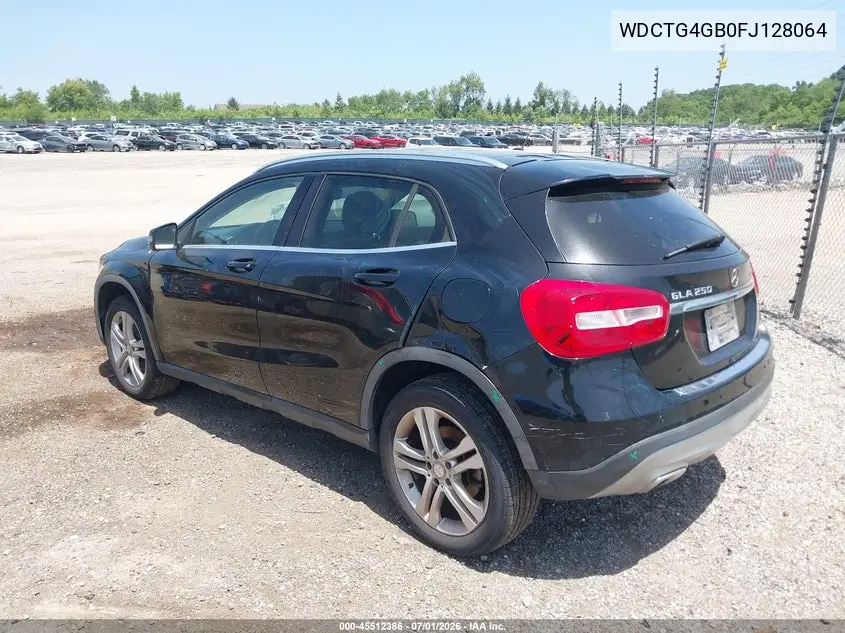 2015 Mercedes-Benz Gla 250 4Matic VIN: WDCTG4GB0FJ128064 Lot: 45512386