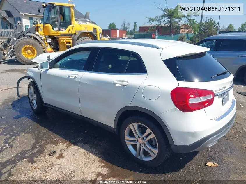 2015 Mercedes-Benz Gla 250 4Matic VIN: WDCTG4GB8FJ171311 Lot: 45519219