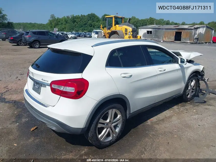 2015 Mercedes-Benz Gla 250 4Matic VIN: WDCTG4GB8FJ171311 Lot: 45519219