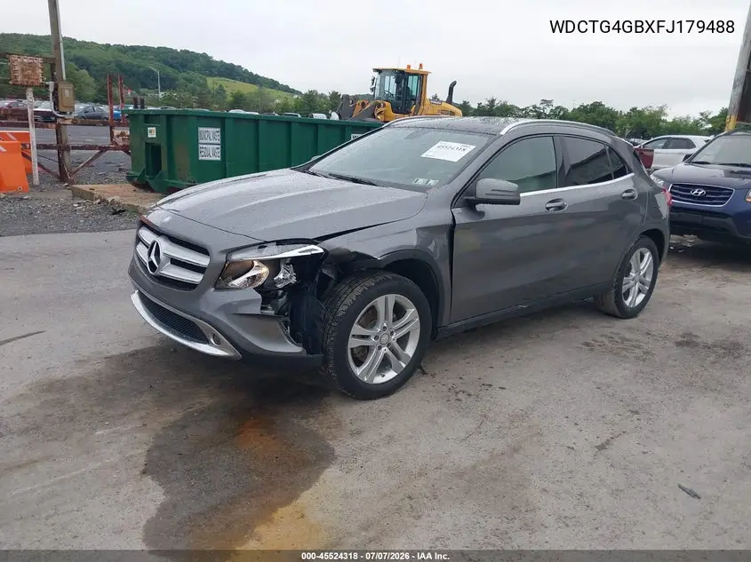 2015 Mercedes-Benz Gla 250 4Matic VIN: WDCTG4GBXFJ179488 Lot: 45524318