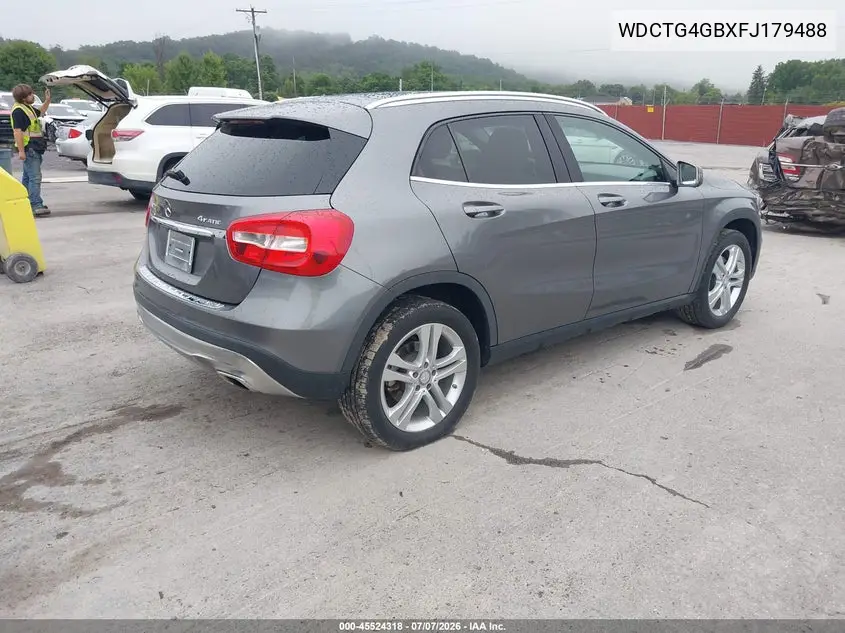 2015 Mercedes-Benz Gla 250 4Matic VIN: WDCTG4GBXFJ179488 Lot: 45524318