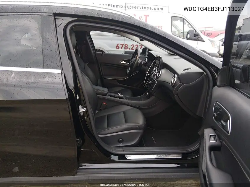 2015 Mercedes-Benz Gla 250 VIN: WDCTG4EB3FJ113027 Lot: 45537402
