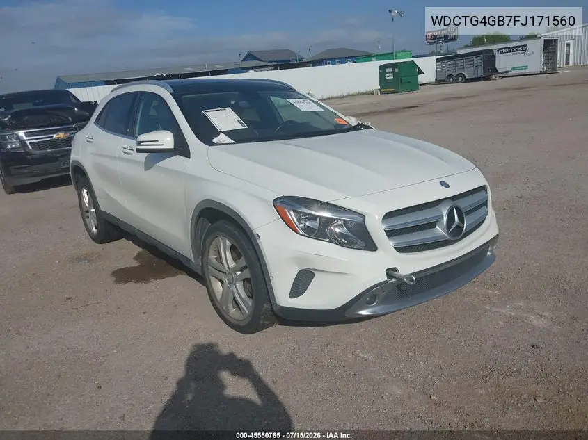 2015 Mercedes-Benz Gla 250 4Matic VIN: WDCTG4GB7FJ171560 Lot: 45550765
