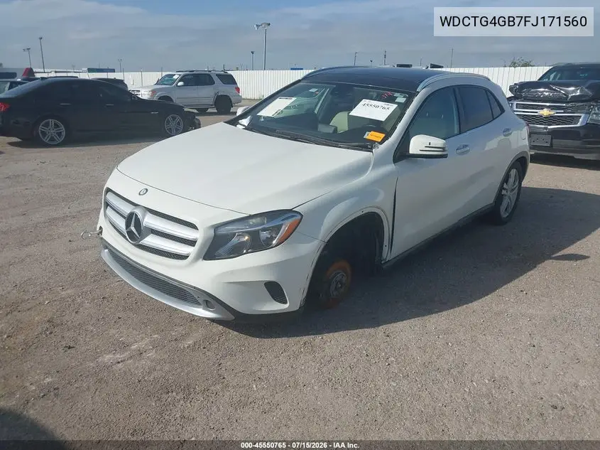 2015 Mercedes-Benz Gla 250 4Matic VIN: WDCTG4GB7FJ171560 Lot: 45550765